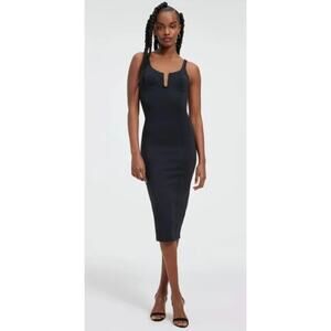 GOOD AMERICAN SCUBA U CORSET MIDI DRESS 3 L